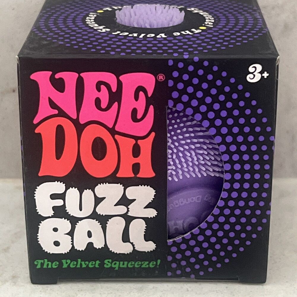 NeeDoh Fuzz  Velvet Squeeze Purple Fuzzball Squeeze Stress Ball